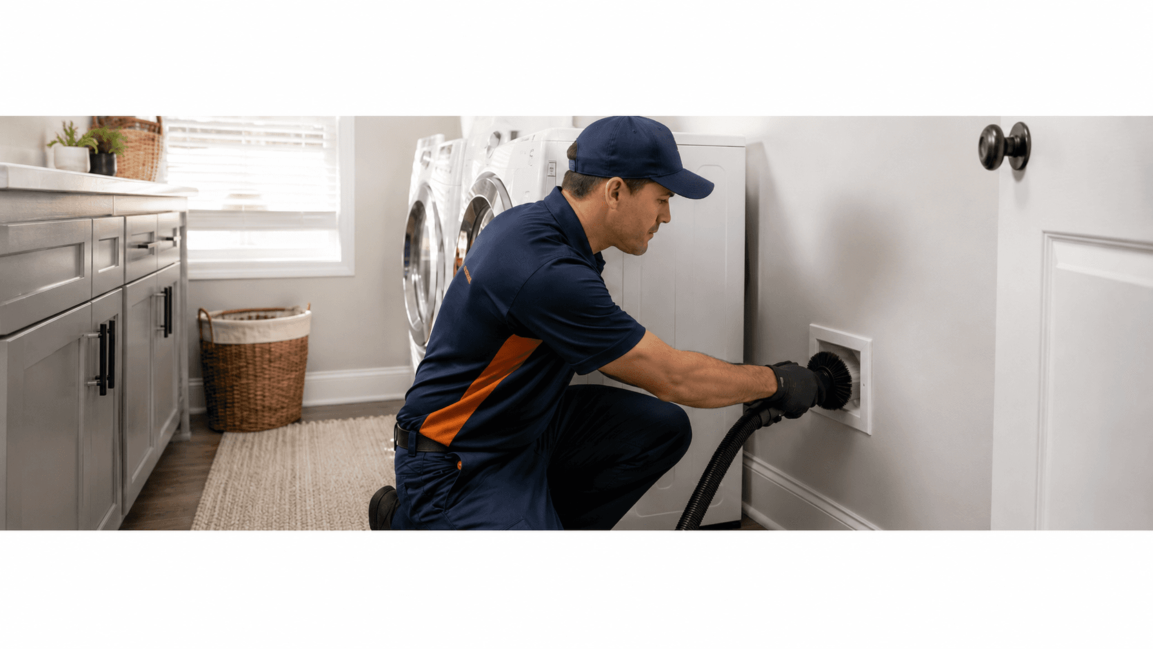 Dryer vent cleaning service in a Canton residential neighborhood