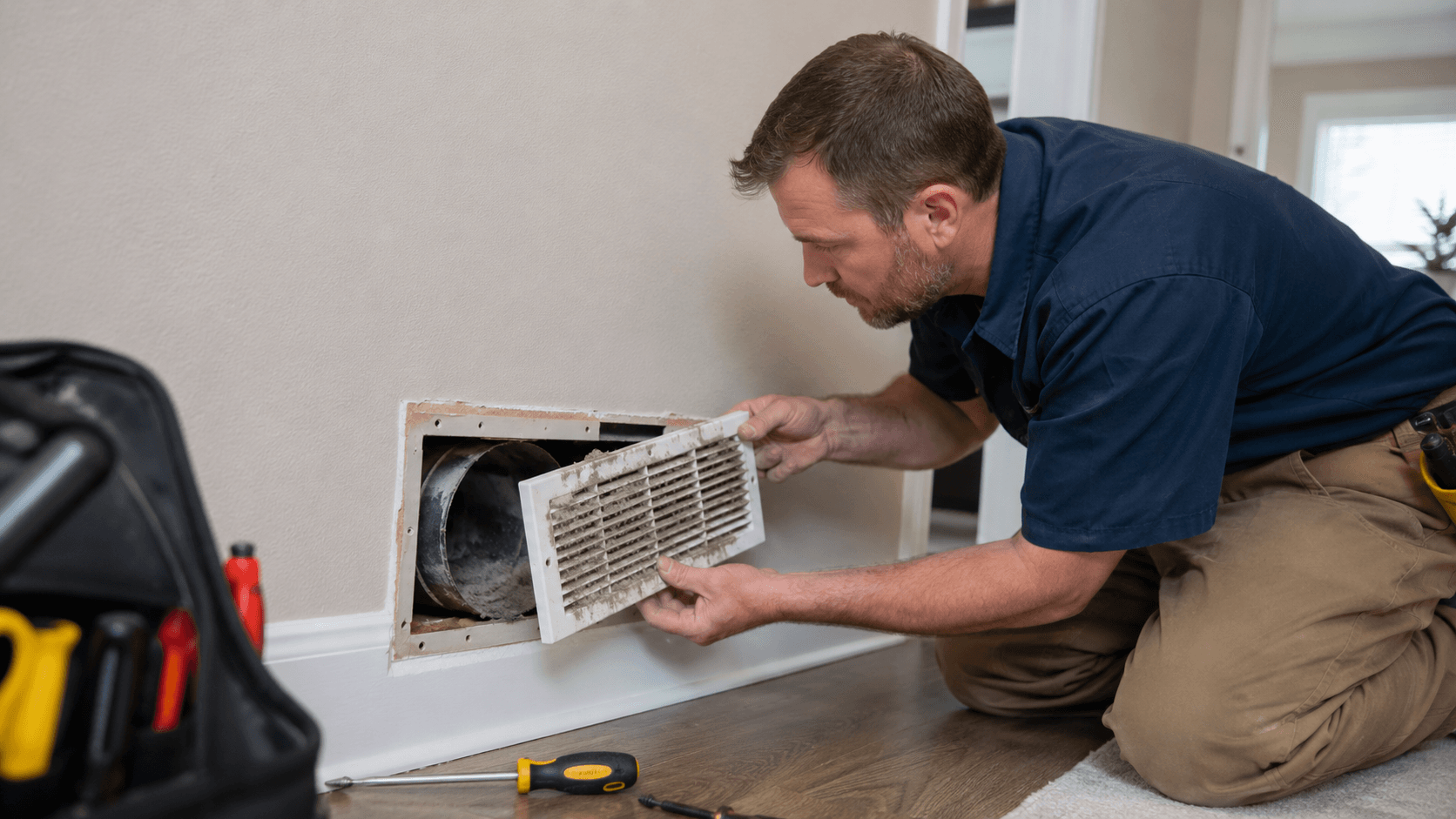 Damaged dryer vent connection restricting airflow behind a dryer