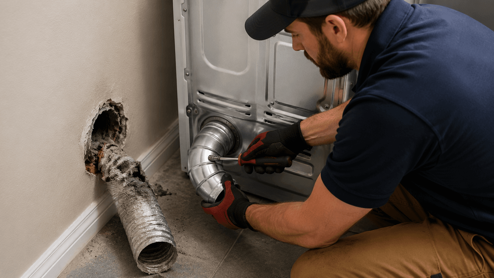 Dryer vent repair for damaged or disconnected vent components