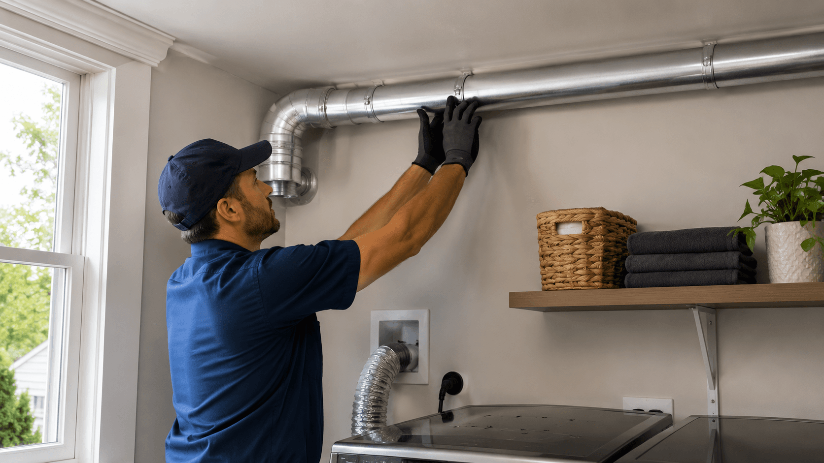 Dryer vent rerouting for a long or inefficient vent path