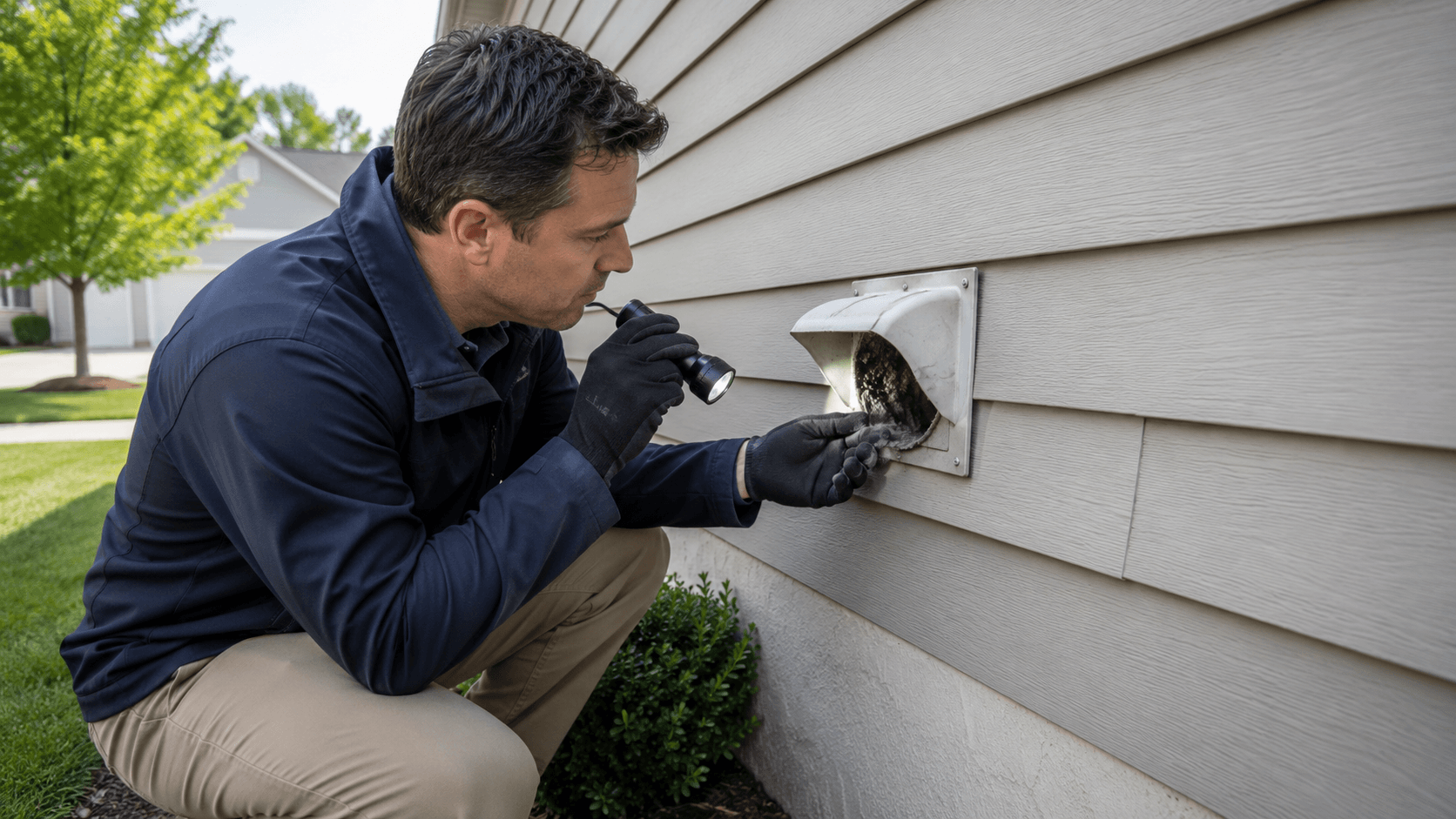 Dryer vent inspection service for visible vent and airflow concerns