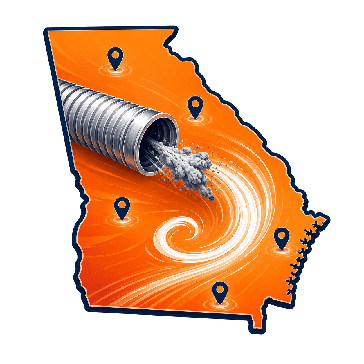 Georgia dryer vent cleaning service area map